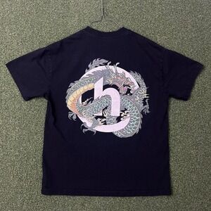 Hidden NY Dragon‎ Graphic T-Shirt Black Mens Large Made in USA Streetwear Tee
